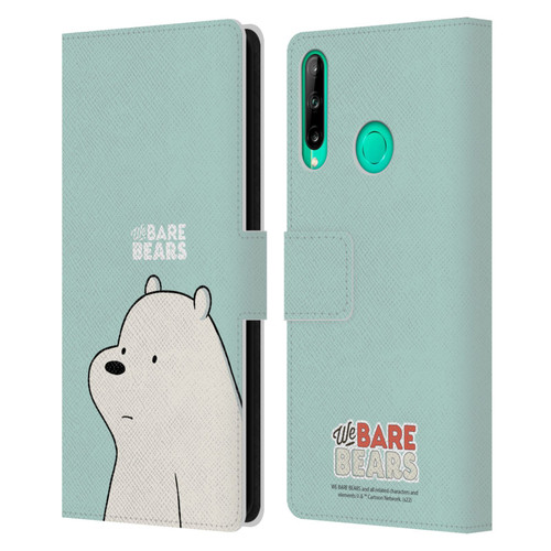 We Bare Bears Character Art Ice Bear Leather Book Wallet Case Cover For Huawei P40 lite E