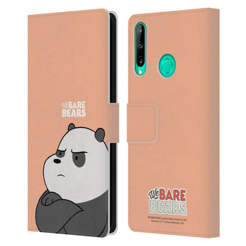 We Bare Bears Character Art Panda Leather Book Wallet Case Cover For Huawei P40 lite E