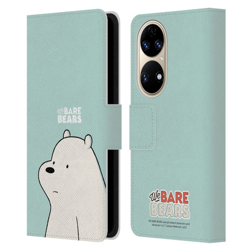 We Bare Bears Character Art Ice Bear Leather Book Wallet Case Cover For Huawei P50
