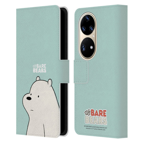 We Bare Bears Character Art Ice Bear Leather Book Wallet Case Cover For Huawei P50 Pro