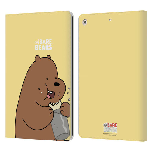 We Bare Bears Character Art Grizzly Leather Book Wallet Case Cover For Apple iPad 10.2 2019/2020/2021