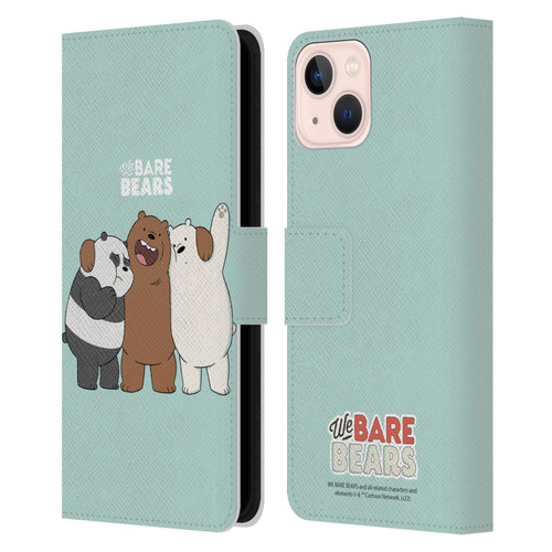 We Bare Bears Character Art Group 1 Leather Book Wallet Case Cover For Apple iPhone 13
