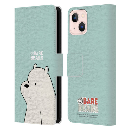 We Bare Bears Character Art Ice Bear Leather Book Wallet Case Cover For Apple iPhone 13