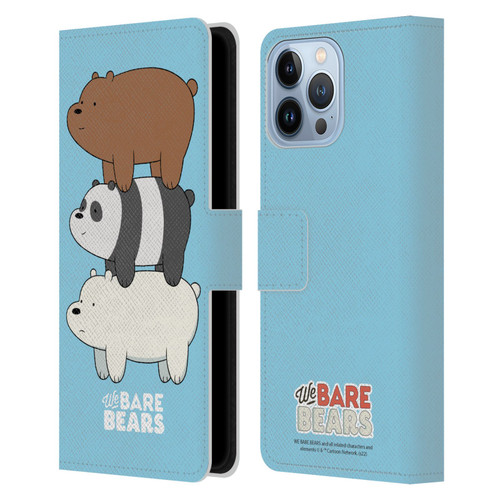 We Bare Bears Character Art Group 3 Leather Book Wallet Case Cover For Apple iPhone 13 Pro Max