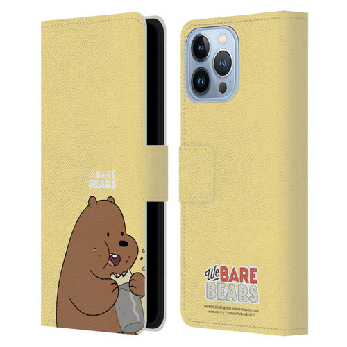 We Bare Bears Character Art Grizzly Leather Book Wallet Case Cover For Apple iPhone 13 Pro Max