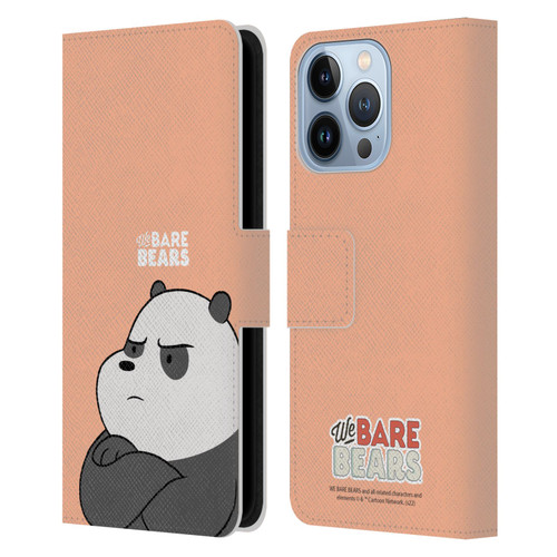 We Bare Bears Character Art Panda Leather Book Wallet Case Cover For Apple iPhone 13 Pro