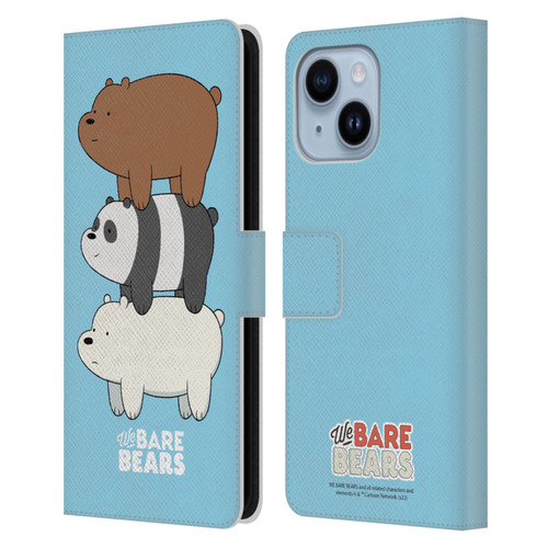 We Bare Bears Character Art Group 3 Leather Book Wallet Case Cover For Apple iPhone 14 Plus