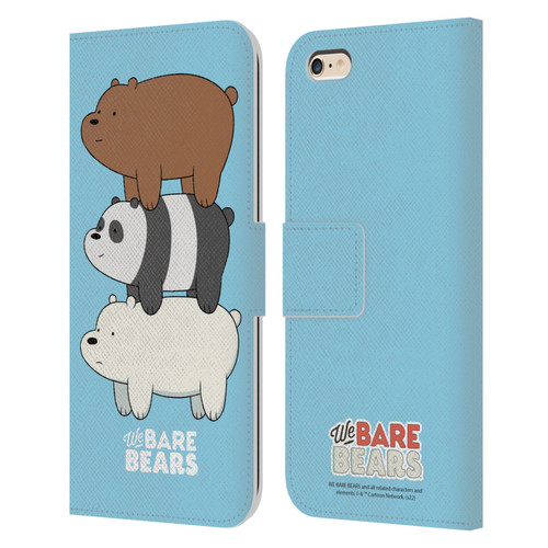 We Bare Bears Character Art Group 3 Leather Book Wallet Case Cover For Apple iPhone 6 Plus / iPhone 6s Plus