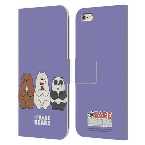 We Bare Bears Character Art Group 2 Leather Book Wallet Case Cover For Apple iPhone 6 Plus / iPhone 6s Plus