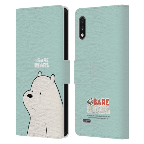 We Bare Bears Character Art Ice Bear Leather Book Wallet Case Cover For LG K22