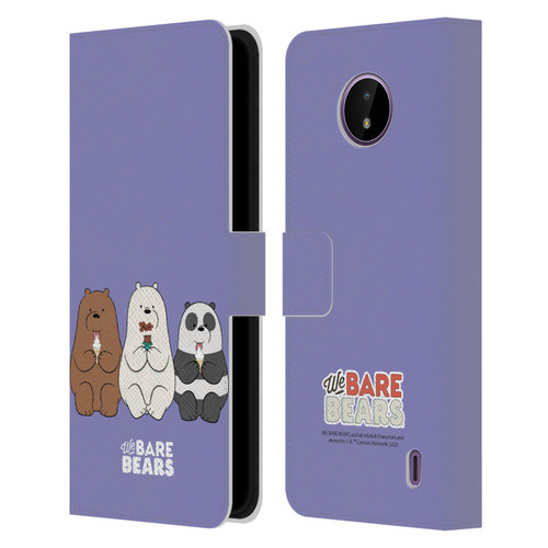 We Bare Bears Character Art Group 2 Leather Book Wallet Case Cover For Nokia C10 / C20