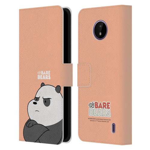 We Bare Bears Character Art Panda Leather Book Wallet Case Cover For Nokia C10 / C20