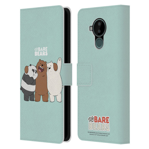 We Bare Bears Character Art Group 1 Leather Book Wallet Case Cover For Nokia C30