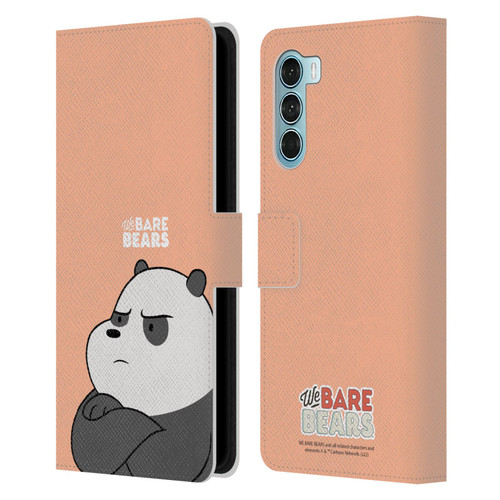 We Bare Bears Character Art Panda Leather Book Wallet Case Cover For Motorola Edge S30 / Moto G200 5G