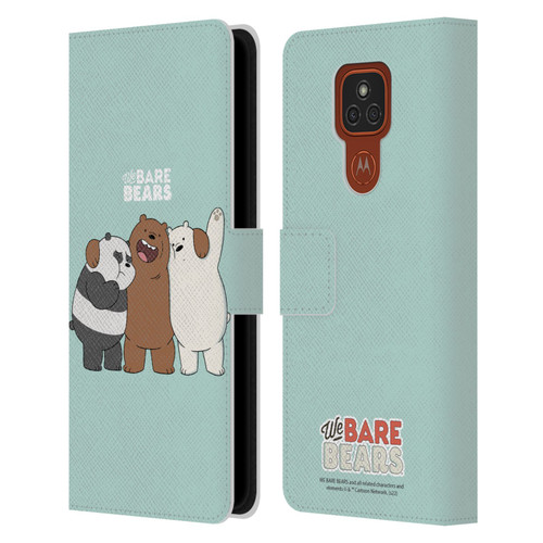 We Bare Bears Character Art Group 1 Leather Book Wallet Case Cover For Motorola Moto E7 Plus