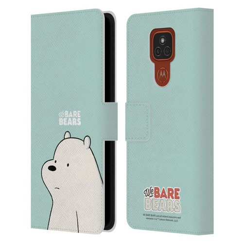 We Bare Bears Character Art Ice Bear Leather Book Wallet Case Cover For Motorola Moto E7 Plus