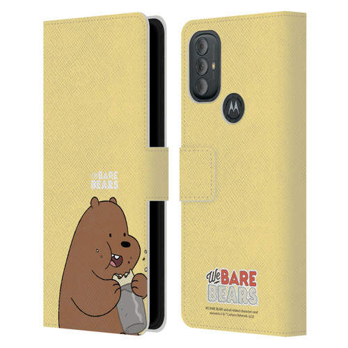We Bare Bears Character Art Grizzly Leather Book Wallet Case Cover For Motorola Moto G10 / Moto G20 / Moto G30