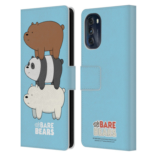 We Bare Bears Character Art Group 3 Leather Book Wallet Case Cover For Motorola Moto G (2022)