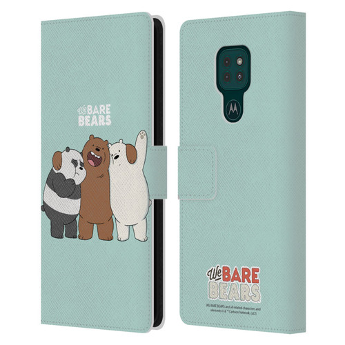 We Bare Bears Character Art Group 1 Leather Book Wallet Case Cover For Motorola Moto G9 Play