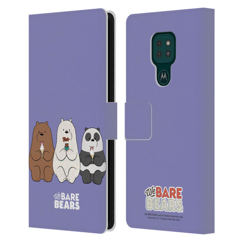 We Bare Bears Character Art Group 2 Leather Book Wallet Case Cover For Motorola Moto G9 Play