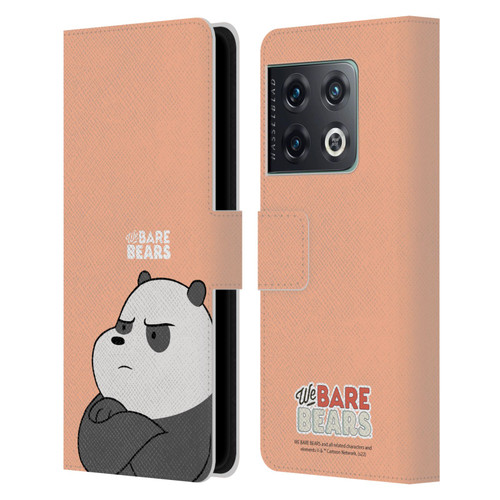 We Bare Bears Character Art Panda Leather Book Wallet Case Cover For OnePlus 10 Pro