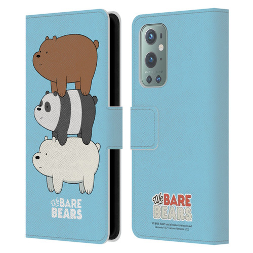 We Bare Bears Character Art Group 3 Leather Book Wallet Case Cover For OnePlus 9