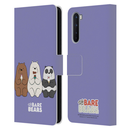 We Bare Bears Character Art Group 2 Leather Book Wallet Case Cover For OnePlus Nord 5G