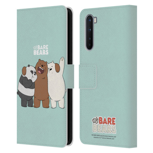 We Bare Bears Character Art Group 1 Leather Book Wallet Case Cover For OnePlus Nord 5G