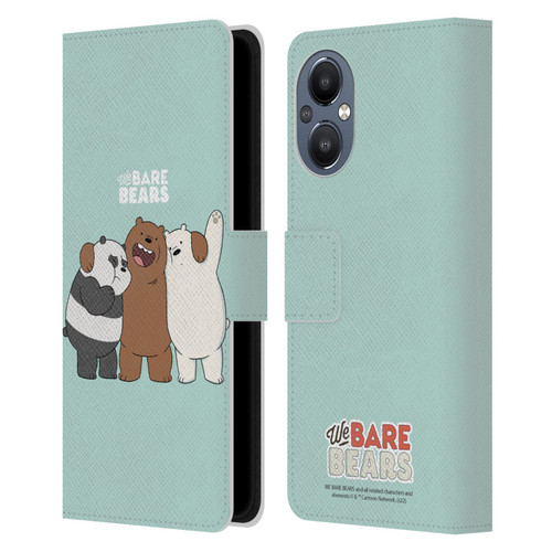 We Bare Bears Character Art Group 1 Leather Book Wallet Case Cover For OnePlus Nord N20 5G