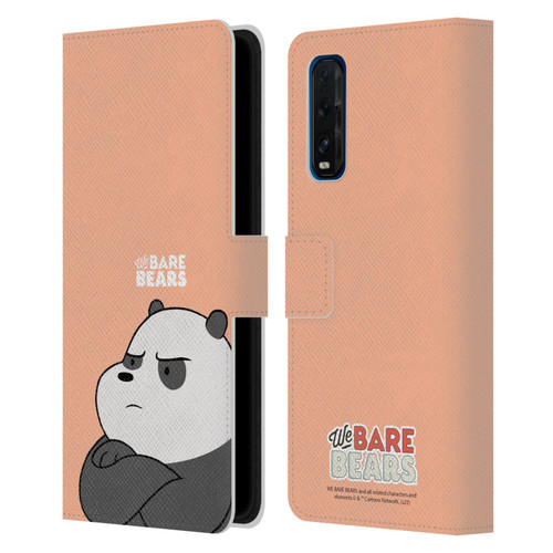 We Bare Bears Character Art Panda Leather Book Wallet Case Cover For OPPO Find X3 Neo / Reno5 Pro+ 5G