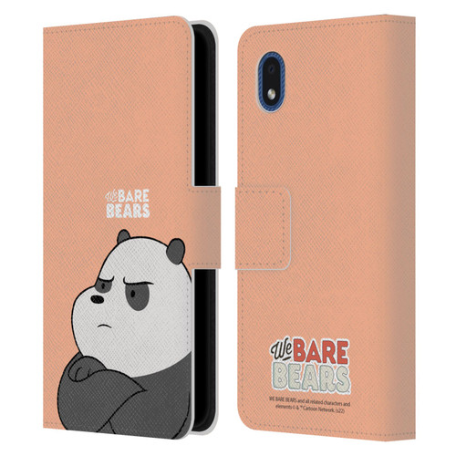 We Bare Bears Character Art Panda Leather Book Wallet Case Cover For Samsung Galaxy A01 Core (2020)