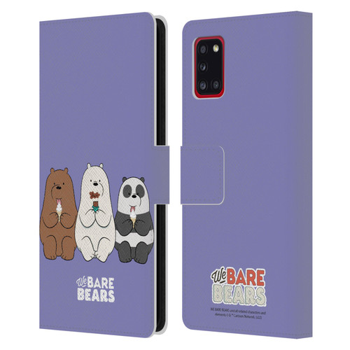We Bare Bears Character Art Group 2 Leather Book Wallet Case Cover For Samsung Galaxy A31 (2020)