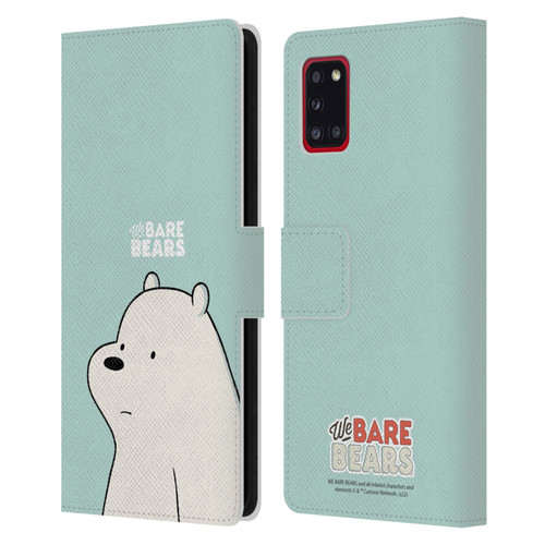 We Bare Bears Character Art Ice Bear Leather Book Wallet Case Cover For Samsung Galaxy A31 (2020)