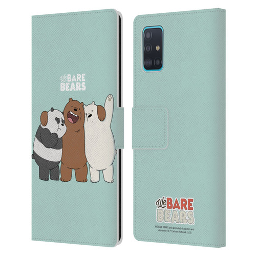We Bare Bears Character Art Group 1 Leather Book Wallet Case Cover For Samsung Galaxy A51 (2019)