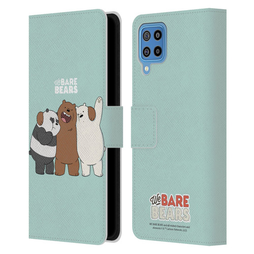 We Bare Bears Character Art Group 1 Leather Book Wallet Case Cover For Samsung Galaxy F22 (2021)