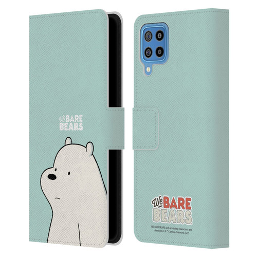 We Bare Bears Character Art Ice Bear Leather Book Wallet Case Cover For Samsung Galaxy F22 (2021)