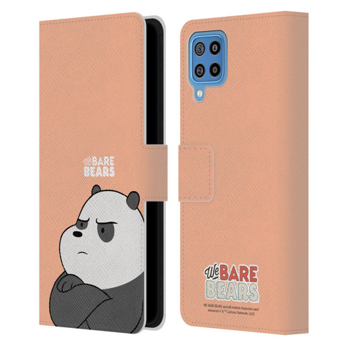 We Bare Bears Character Art Panda Leather Book Wallet Case Cover For Samsung Galaxy F22 (2021)