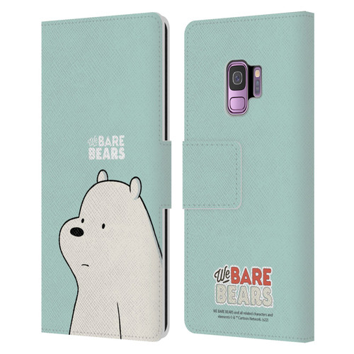 We Bare Bears Character Art Ice Bear Leather Book Wallet Case Cover For Samsung Galaxy S9