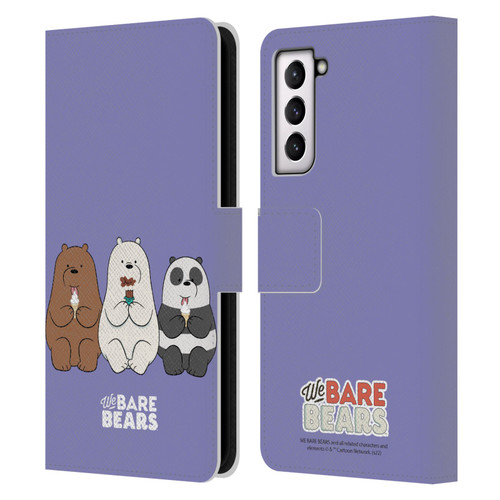 We Bare Bears Character Art Group 2 Leather Book Wallet Case Cover For Samsung Galaxy S21 5G