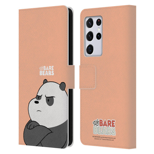 We Bare Bears Character Art Panda Leather Book Wallet Case Cover For Samsung Galaxy S21 Ultra 5G