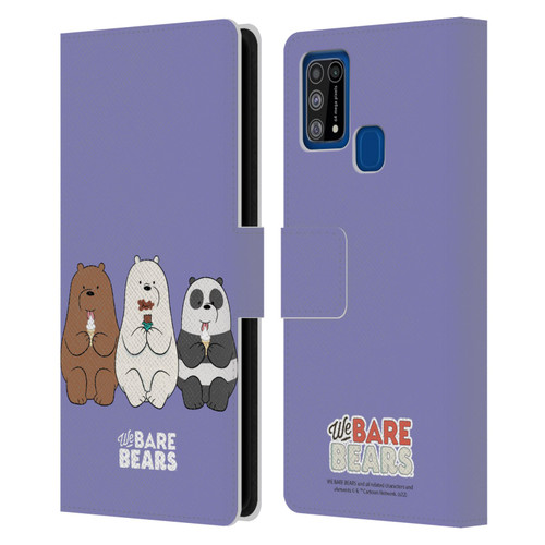 We Bare Bears Character Art Group 2 Leather Book Wallet Case Cover For Samsung Galaxy M31 (2020)
