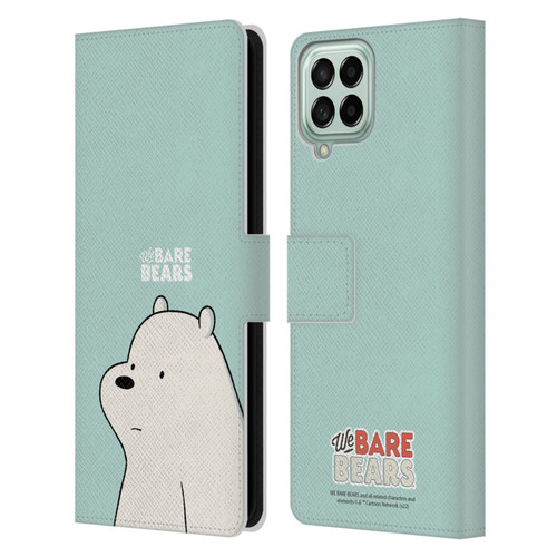 We Bare Bears Character Art Ice Bear Leather Book Wallet Case Cover For Samsung Galaxy M53 (2022)