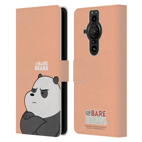 We Bare Bears Character Art Panda Leather Book Wallet Case Cover For Sony Xperia Pro-I