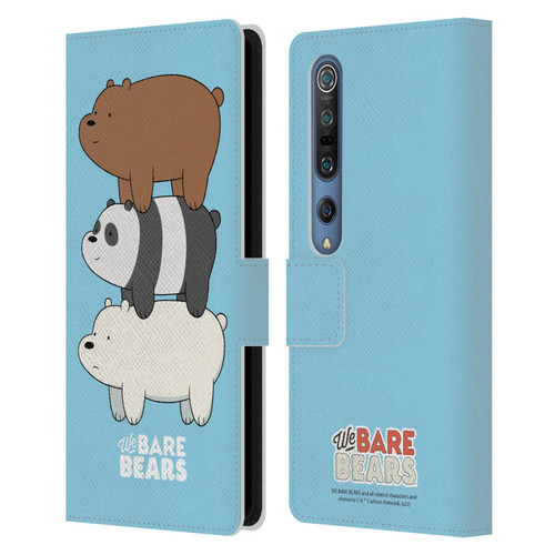 We Bare Bears Character Art Group 3 Leather Book Wallet Case Cover For Xiaomi Mi 10 5G / Mi 10 Pro 5G