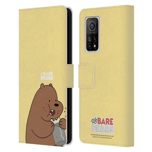 We Bare Bears Character Art Grizzly Leather Book Wallet Case Cover For Xiaomi Mi 10T 5G