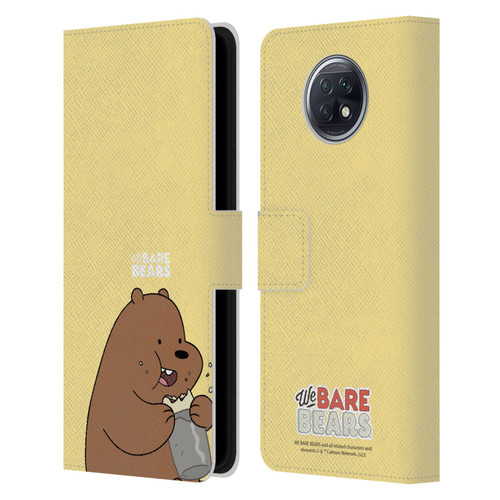 We Bare Bears Character Art Grizzly Leather Book Wallet Case Cover For Xiaomi Redmi Note 9T 5G