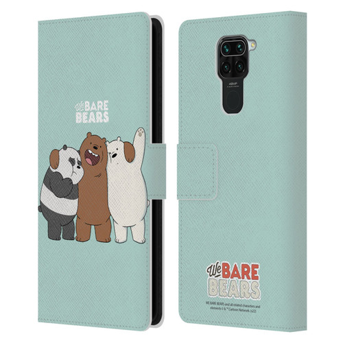 We Bare Bears Character Art Group 1 Leather Book Wallet Case Cover For Xiaomi Redmi Note 9 / Redmi 10X 4G