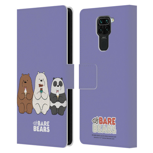 We Bare Bears Character Art Group 2 Leather Book Wallet Case Cover For Xiaomi Redmi Note 9 / Redmi 10X 4G