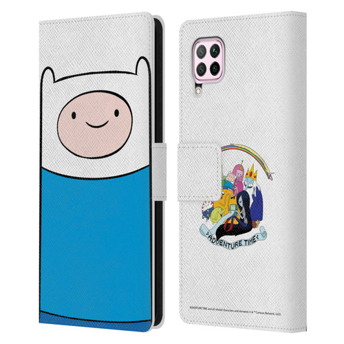 Adventure Time Graphics Finn The Human Leather Book Wallet Case Cover For Huawei Nova 6 SE / P40 Lite