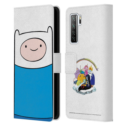 Adventure Time Graphics Finn The Human Leather Book Wallet Case Cover For Huawei Nova 7 SE/P40 Lite 5G